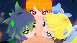 3d 3girls 3girls1boy adult_girl big_penis blossom_(powerpuff_girls) bubbles_(powerpuff_girls) buttercup_(powerpuff_girls) cartoon_network female kaoru_(powerpuff_girls_z) kaoru_matsubara koikatsu miyako_(powerpuff_girls_z) miyako_gotokuji momoko_(powerpuff_girls_z) momoko_akatsutsumi oral oral_sex powerpuff_girls powerpuff_girls_2016 powerpuff_girls_z rizta