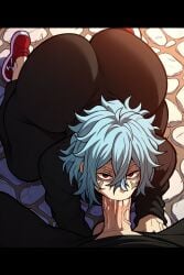 2boys ai_generated ass ass_focus balls big_ass big_ass_(male) big_butt black_pants black_shirt blackwhiplash_(style) blowjob boku_no_hero_academia cock femboy femboy_on_male long_sleeves male male/male male_only my_hero_academia red_eyes red_shoes red_sneakers shigaraki_tomura sucking_penis tomura_shigaraki yaoi