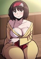 1girls ai_generated alternate_breast_size big_breasts cleavage erika_(pokemon) female large_breasts mullon novelai pokemon pokemon_frlg pokemon_rgby smile solo