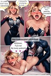 ai_generated comic comic_page comic_panel gwen_stacy gwen_stacy_(spider-verse) kurtvink marvel marvel_comics spider-gwen spider-gwen_(spider-verse) venom venom_(marvel)