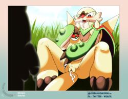 absurd_res after_sex balls blush bodily_fluids chesnaught cum cum_inside duo female genital_fluids genitals hi_res male male/female nintendo pokéball pokémon_(species) pokemon pussy screamoshaymin silhouette video_games