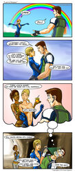 1boy 2girls chris_redfield comic english_text female funny human humor izra jill_valentine jill_valentine_(blonde) jill_valentine_(julia_voth) male mustard random_domain resident_evil resident_evil_5 sheva_alomar unzipped