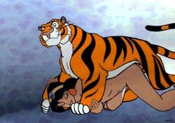 1990s 1997 20th_century aladdin all_fours animated ben_(artist) disney disney_princess doggy_style face_down_ass_up feline female gif human interspecies penis princess princess_jasmine rajah royalty testicles tiger zoophilia