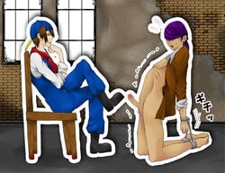 censored_penis chained_up chains chair covered_eyes domination harvest_moon jack_(harvest_moon) kai_(harvest_moon) male_only partially_clothed shivering tagme