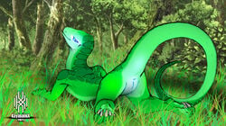 anthro anus ass eye_contact female fingers genitals hi_res kayasamix lizard lizaria looking_at_another pelvis pinup pose pussy raised_tail rear_view reptile scales scalie scaly_tail solo spread_legs spreading tail_tuft tuft