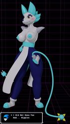 3d 9:16 anthro blender_(software) blush breasts deltarune felid feline female furry genitals highres ineffective_clothing machine mammal nipples pussy robot simple_background solo tasque_manager_(deltarune) thick_thighs undertale_(series) username-password whip