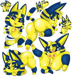 :3 absurd_res all_fours animal_crossing ankha ankha_(animal_crossing) anthro anus ass big_breasts blush breasts domestic_cat felid feline felis female frown fur furry furry_only genitals hi_res jack-o'_pose kneeling looking_at_viewer mammal mostly_nude multiple_poses naked nintendo nipple_play nude open_mouth paws pose pussy rear_view shortstack smile solo spread_legs spreading suddenhack tail video_games