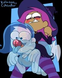 4:5 absurd_res cartoon_network clothing cothswoller duo embarrassed enid_(ok_k.o.!_lbh) female ghost ghoul_school gynomorph hanna-barbera hat headgear headwear hi_res human intersex intersex/female magic_user mammal ok_k.o.!_let&#039;s_be_heroes phantasma_(ghoul_school) questionable_consent reverse_blowjob scooby-doo_(series) selective_corporeality spirit tagme witch witch_costume witch_hat