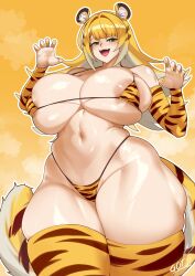 1girls animal_ears armwear ass big_ass big_breasts big_thighs bikini blonde_hair bottomless breasts bubble_butt colored_nails curvy fat_ass female female_only gigantic_thighs gojich1 green_eyes huge_ass huge_breasts huge_hips huge_thighs hyper hyper_thighs ju_fufu large_ass legwear long_hair looking_at_viewer looking_back micro_bikini oerba_yun_fang open_mouth painted_nails smile solo solo_female sweat tail thick thick_thighs thigh_strap thighs voluptuous wide_hips zenless_zone_zero