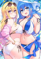 big_breasts bikini blue_hair hisen_kaede