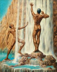 1954 dated george_quaintance original gay yaoi male male_only traditional_media