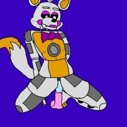 anthro bodily_fluids canid canine digital_media_(artwork) dildo ejaculation female female_only five_nights_at_freddy's five_nights_at_freddy's_world fox genital_fluids lolbit_(fnaf) machine mammal riding_dildo robot scottgames serviceloves sex_toy solo vaginal_fluids vaginal_squirting