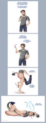 1boy anthro balls collar colored comic dragon english_text feet floating genitals hi_res human khail magic_collar male male_focus male_only manly masturbation mid_transformation nude paws penile penile_masturbation penis sequence solo solo_focus species_transformation strawberrytfs text transformation transformation_sequence transformation_through_magic wyvern