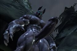 3:2 3d abs animated anthro balls biceps big_balls big_muscles big_pecs big_penis blue_eyes canid canine canis claws digital_media_(artwork) erection finger_claws genitals gif glowing glowing_eyes humanoid_genitalia humanoid_penis jackal looking_at_viewer looking_down low-angle_view male male_only mammal muscular muscular_anthro muscular_male night nude outside pecs penis plant quads raining samthemann short_playtime solo standing submissive_pov testicles throbbing_penis tree vein veiny_penis were werecanid werecanine werejackal