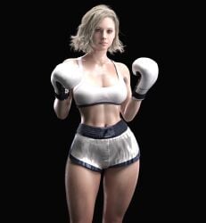 3d 3d_(artwork) 3d_model 3d_render abs adidas alternate_costume athletic athletic_female blonde_hair boxer boxing_gloves boxing_shorts breasts clothing female female_only footwear grace_ashcroft grace_ashcroft_(julia_pratt) handwear human invadermurilox large_breasts midriff nonsexual pale_skin resident_evil resident_evil_9:_requiem short_hair sports_bra sportswear sweat wide_hips