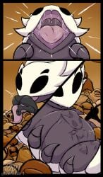 background beast beastiality bell_beast bulge colored_sketch female female_prey forced gamsobart_(artist) hollow_knight hollow_knight:_silksong hollow_knight_(franchise) hornet_(hollow_knight) naked naked_female nude nude_female ripping_clothing silksong tongue tongue_out vore