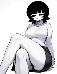 1girls ai_generated breasts clothed clothing oc panties roblox roblox_avatar skirt sweater tagme thighs