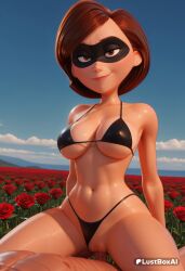 1boy 1boy1girl 1girls abs ai_generated artist_name bikini bikini_bottom_aside black_bikini blue_sky breasts brown_eyes brown_hair cleavage clitoris closed_mouth clothed_female_nude_male clothed_sex clothing_aside cloud collarbone cowgirl_position day disney domino_mask elastigirl female field flower flower_field happy_sex helen_parr hi_res highleg highleg_bikini large_breasts lips looking_at_viewer lustboxai mask medium_breasts navel nose nude ocean outdoors penis pixar pussy pussy_juice red_flower red_rose rose sex shiny_skin short_hair sky smile solo_focus spread_legs stomach straddling straight string_bikini superhero superheroine sweat swimsuit tan tanlines the_incredibles the_incredibles_2 toned uncensored underboob vaginal_penetration vaginal_sex wet