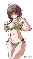 1girls 2d 2d_(artwork) 2d_artwork adjusting_bikini ahoge bare_armpits bare_arms bare_belly bare_chest bare_hands bare_hips bare_legs bare_midriff bare_navel bare_shoulders bare_skin bare_thighs belly belly_button big_breasts bikini bikini_bottom bikini_only bikini_top breasts brown-eyed_female brown-haired_female brown_eyes brown_hair busty busty_female busty_girl busty_teen collarbone curvaceous curvaceous_body curvaceous_female curvaceous_figure curvaceous_hips curvy curvy_body curvy_female curvy_figure curvy_hips digital digital_art digital_drawing digital_drawing_(artwork) digital_media digital_media_(artwork) drawing elbows exposed_armpits exposed_arms exposed_belly exposed_chest exposed_hips exposed_legs exposed_midriff exposed_navel exposed_shoulders exposed_skin exposed_thighs female female_focus female_only fingers green-eyed_female green_bikini green_bikini_bottom green_bikini_top green_eyes green_swimsuit green_swimwear groin hair_between_eyes half_naked half_nude halterneck heterochromia high_resolution highres hourglass_figure indie_virtual_youtuber indie_vtuber large_boobs large_breasts lean_figure legs_closed legs_together long_hair midriff naked naked_female naked_woman narrow_waist navel nerohikiii nude nude_female nudity semi_nude shoulders side-tie_bikini simple_background sketch slender_body slender_waist slim_female slim_waist solo standing strap_lift strap_pull string_bikini swimsuit swimwear thighs thighs_together upper_body virtual_youtuber vtuber vtuberfanart white_background wide_hips youtuber youtuber_girl