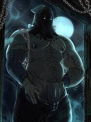 1boy balls ballsack bara bara_tiddies bara_tits barazoku big_penis call_of_duty call_of_duty_modern_warfare_2_(2022) cock frankenstein's_monster huge_cock könig konig majormelon1 male male_only monster monster_boy pants_down pants_pulled_down penis precum precum_drip precum_on_penis precum_string solo_male testicles veiny_penis