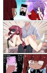 1boy 2girls 3koma anklehighs armpits ass ball_gag bed bent_over blindfold blindfolded blush bondage bound_hands cellphone closed_eyes clothed_male_nude_female completely_nude conversation covered_eyes discipline domination drill_hair edit edited embarrassed english_dialogue english_text eye_mask eyepatch eyes_covered eyewear faceless_male feet female femsub frilled_legwear frilled_socks gag gagged hanazono_yurine heart highres holding_phone indoors jashin-chan_dropkick jiggling_ass laying_on_lap legs_up light-skinned_female light-skinned_male light_body light_skin male maledom naked naked_female nipples nude nude_female nude_female_clothed_male open_mouth otk_spanking over_the_knee over_the_knee_spanking punishment punishment_spanking purple_hair red_hair saliva saliva_drip shirt sitting smartphone socks socks_only solo_focus spank spank_mark spank_marks spanked spanked_ass spanked_butt spanking spanking_ass spanking_butt spanking_fetish submissive submissive_female sweat sweatdrop sweating text_bubble thighs tied_hands tied_up tied_wrists toes twin_drills twintails white_socks wrists_tied