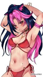1girls 2d 2d_(artwork) 2d_artwork animal_ear_fluff animal_ears arm_behind_head armpit armpit_crease armpit_peek armpits arms_behind_head average_breasts bare_armpits bare_arms bare_belly bare_chest bare_hands bare_hips bare_midriff bare_navel bare_shoulders bare_skin belly belly_button bikini bikini_bottom bikini_only bikini_top black-haired_female black_choker black_hair blush blush_face blushing_at_viewer blushing_female breasts choker cleavage collarbone digital digital_art digital_drawing digital_drawing_(artwork) digital_media digital_media_(artwork) drawing dripping_wet ear_piercing ear_piercings elbows exposed_armpits exposed_arms exposed_belly exposed_chest exposed_hips exposed_midriff exposed_navel exposed_shoulders exposed_skin female female_focus female_only groin hairless_armpits half_naked half_nude halterneck hand_behind_head hands_behind_head head_tilt high_resolution highres indie_virtual_youtuber indie_vtuber inguinal_crease inguinal_ligament latam_virtual_youtuber lean_figure long_hair looking_at_viewer medium_breasts midriff mole mole_on_breast mole_under_mouth naked naked_female naked_woman narrow_waist navel necklace nerohikiii nipple_bulge nude nude_female nudity parted_bangs pierced_ear pierced_ears pink-haired_female pink_hair pink_hair_female presenting_armpit red-eyed_female red_bikini red_bikini_bottom red_bikini_top red_eyes red_swimsuit red_swimwear semi_nude shaved_armpits shoulders shura_hiwa side-tie_bikini simple_background slender_body slender_waist slim_female slim_waist soaked solo standing string_bikini swimsuit swimwear tilted_head tying_hair upper_body virtual_youtuber vtuber vtuberfanart wet wet_belly wet_bikini wet_body wet_breasts wet_skin wet_swimsuit white_background youtuber youtuber_girl