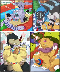 2021 agumon anal anal_beads animal_genitalia animal_penis animal_skin anthro balls bandai_namco belly blackveedramon boarmon bodily_fluids comic cowgirl_position cum cum_while_penetrated dialogue digimon digimon_(species) dokugumon english_text from_front_position gabumon gazimon genital_fluids genitals group hi_res horn humanoid_genitalia humanoid_penis improvised_sex_toy male male/male male_penetrated male_penetrating male_penetrating_male masturbation on_bottom on_top orgasm penetrable_sex_toy penetration penile penile_masturbation penis penis_puppet perineum porcine_penis precum sex sex_toy shadowpelt slightly_chubby sock_puppet spiral_penis text toying_partner toying_self