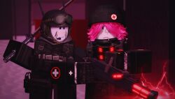 1boy 1girls 3d cesoperator clothed dummies_vs_noobs guest_(roblox) roblox roblox_game robloxian source_request tagme