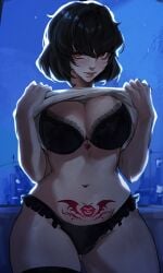big_breasts black_hair dark_hair deadlock exposed_breasts exposed_torso exposing_self feiyuu female female_only hourglass_figure hourglass_figured_female inmon lifting_clothing lifting_own_clothes lifting_shirt light_body light_skin lipstick looking_at_viewer mina_(deadlock) oversized_clothes oversized_shirt pale-skin pale-skinned_female pale_skin partially_clothed plump plump_boobs plump_breasts plump_lips plump_thighs presenting presenting_breasts pubic_tattoo red_eyes red_lipstick revealing_clothes revealing_clothing revealing_outfit seducing seductive seductive_body seductive_eyes seductive_female seductive_gaze seductive_look seductive_mouth seductive_pose seductive_smile tattoo tattoo_on_belly thick thick_hips thick_legs thick_lips thick_thighs underwear_only valve valve_(company)