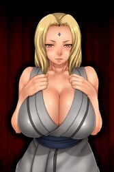 1girl animated animated_gif embarrassed embarrassed_female female long_hair naruto naruto_(series) naruto_shippuden sakuradou tsunade tsunade_(naruto) undressing