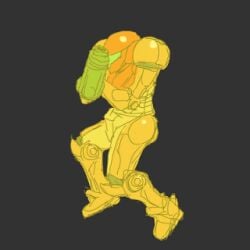1girls animated animated_gif armored_samus blonde_hair blue_eyes breasts fully_nude gameover gif metroid nintendo nipple nipples nude pink_nipples samus_aran snes super_metroid super_nintendo_entertainment_system transformation voluptuous voluptuous_female