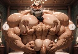 ai_generated bara civitai denis_damocles_(miraculous_ladybug) gay gay_sex hyper hyper_muscles macro male male_only miraculous_ladybug size_difference worship worshipping