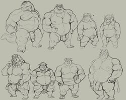 2021 5:4 anthro balls belly bovid bovine bulge caprine cattle clothing crocodile crocodilian crocodylid domestic_pig flaccid genitals goat group hi_res humanoid_genitalia humanoid_hands humanoid_penis male mammal moobs musclegut nipples overweight overweight_male penis pure_command reptile scalie simple_background suid suina sus_(pig) underwear wild_boar