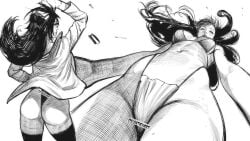2girls ada_(boruto) ass ass_focus back_view bare_arms bare_legs bare_shoulders bare_thighs behind_view bikini bikini_bottom bikini_top black_and_white boruto:_naruto_next_generations boruto:_two_blue_vortex bubble_ass bubble_butt butt child_bearing_hips collared_shirt deontayart eida_(boruto) female female_focus female_only g-string glasses hi_res high_resolution highres hips hourglass_figure karin_uzumaki legwear long_hair mature mature_female mature_male messy_hair micro_bikini milf monochrome naruto naruto_(series) panties presenting_ass presenting_butt shirt shonen_jump shounen_jump shueisha standing swimsuit teen teen_girl teenage_girl teenager thick_thighs thighhighs thong tomboy underwear uzumaki_karin very_high_resolution wavy_hair weekly_shonen_jump weekly_shounen_jump wide_hips