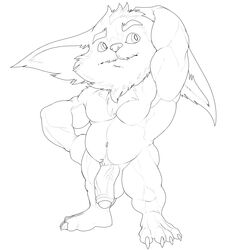 2021 4_toes absurd_res alternate_version_at_source anthro ass balls biceps big_balls big_calves big_ears big_eyes big_head big_pecs big_penis big_quads bristol cheek_tuft chin_tuft claws deltoids digital_drawing_(artwork) digital_media_(artwork) ear_tuft facial_tuft fan_character feet fluffy_cheeks fluffy_ears foreskin full-length_portrait genitals hand_behind_head hand_on_hip head_tuft hi_res humanoid_genitalia humanoid_penis league_of_legends looking_away looking_up male male_anthro mammal monochrome musclegut muscular muscular_anthro muscular_male navel nude nude_anthro nude_male original_character partially_retracted_foreskin pecs penis plantigrade portrait pose pubes quads retracted_foreskin riot_games simple_background solo_male standing three-quarter_view toes triceps tuft uncircumcised video_games white_background yordle