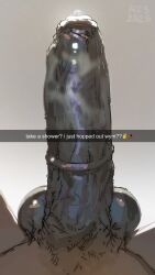 1boy balls big_balls big_penis brown_skin colored colored_sketch dick dripping emoji equine equine_penis hair hips horse horsecock leaking_precum light looking_at_penis muranoshisoka nude precum pubes pubic_hair shaded sketch snapchat text veiny_penis
