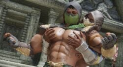 3d 3d_(artwork) 3d_model 3d_render badcontroller bara big_pecs gay grabbing_pecs male male_only mortal_kombat mortal_kombat_1_(2023) muscular muscular_male netherrealm_studios reptile_(mortal_kombat) scorpion_(mortal_kombat)