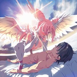 angel_wings animated breasts female heaven iroha_asobe magicami_dx male penis pussy sex uncensored vaginal_penetration