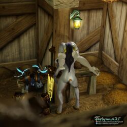 3d 69 69_position barn blowjob domination draenei ferlynn futa_on_female futanari horsecock ishari laxiny lingerie night_elf pussy_licking upside-down world_of_warcraft