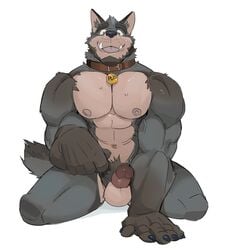 anthro balls bara canine furry gay male male_only muscles muscular penis reyes_(saltypoundcake) saltypoundcake spookeedoo