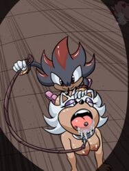 amy_rose collar_pull cum drooling rouge_the_bat shadow_the_hedgehog sonic_(series)