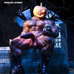 3d7fantasy 3d_(artwork) abs biceps bodybuilder cum cum_on_penis cumming cumshot gay halloween halloween_2021 hyper hyper_balls hyper_genitalia hyper_muscles hyper_penis hyper_testicles male male_focus male_only muscle muscle_growth muscles muscular muscular_arms muscular_ass muscular_back muscular_legs muscular_male muscular_thighs nipples pecs penis_growth veins veiny_penis