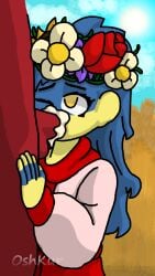 blowjob countryhumans countryhumans_girl cum cum_in_mouth female female_focus flower_in_hair oshkur_(rumas) outdoors outside rumas soviet_union_(countryhumans) ukraine ukraine_(countryhumans) ukrainian_flag