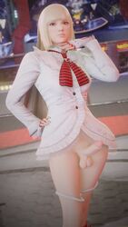 1futa 3d big_penis blonde_hair bottomless emilie_de_rochefort futa_only futanari light-skinned_futanari namco nohno partially_clothed tekken tekken_7