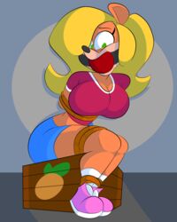 anthro ball_gag big_breasts bondage crash_(series) crate female fur furry gag gagged large_breasts restrained tawna_bandicoot tempson tied_up wumpa_fruit