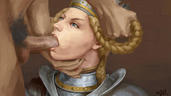 1boy 1boy1girl 1girls blowjob female oral pathfinder pathfinder_wrath_of_the_righteous queen_galfrey royalty tagme throat_fuck throat_grab