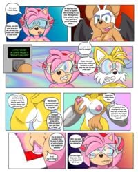 1boy 3girls amy_rose ass boobs breasts butt comic female fleetway64 male miles_prower naked nude page_6 pussy rouge_the_bat rule_63 sega sex_machine sonic_(series) tails transformation vagina