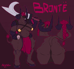 1futa anthro anus apoetofthefall backsack balls big_anus big_horn bone bovid bovine braided_hair breasts demon european_mythology female furry futanari genitals greek_mythology gynomorph hair hips hooves horn intersex mammal melee_weapon minotaur minotaur_futanari model_sheet muscular muscular_gynomorph muscular_intersex mythology skull solo standing swollen_anus sword text thick_thighs thighs weapon wide_hips