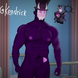 1boy bara gay kendrick_nsfw necromancer_boss pecs pubic_hair roblox roblox_game robloxian solo tagme tower_defense_simulator