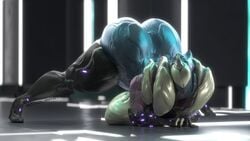 1girls ass big_ass breast_squish breasts coolmaster98 curvaceous curvy featureless_face hips huge_ass jack-o_pose large_breasts looking_at_viewer saryn_(warframe) solo solo_female thick thick_thighs thighs voluptuous warframe watermark wide_hips